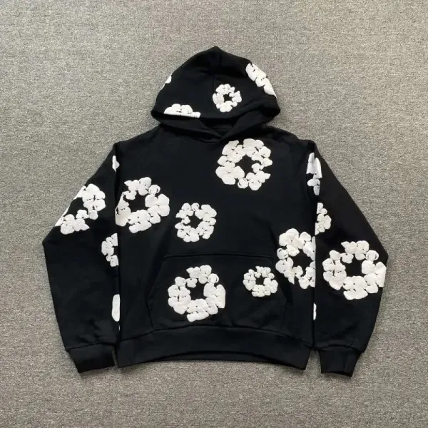 Design Floral Print Pink Hoodie and Sweatpants Set - 15