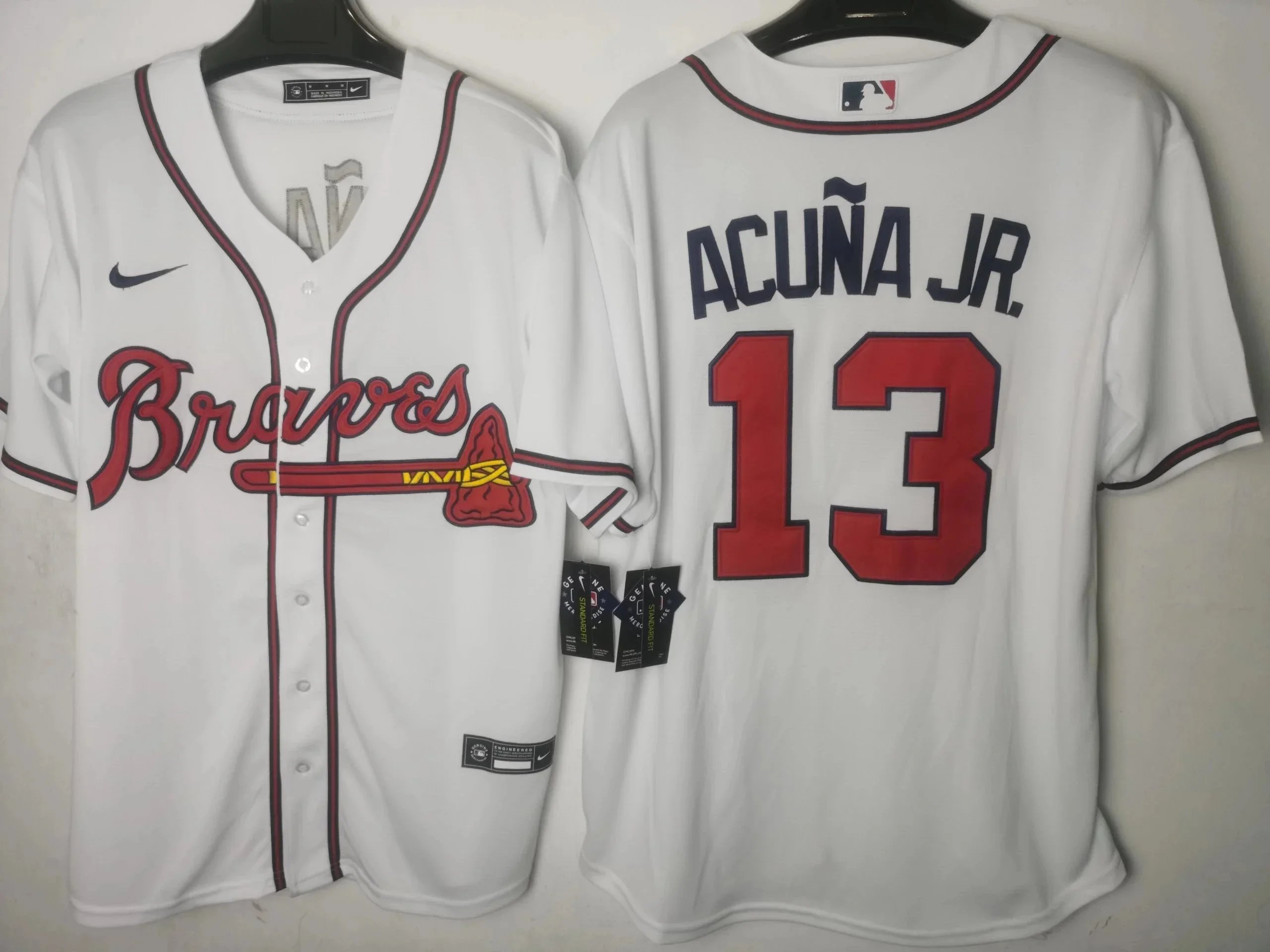 Nike MLB Atlanta Braves Ronald Acuña Jr. #13 White Authentic Jersey