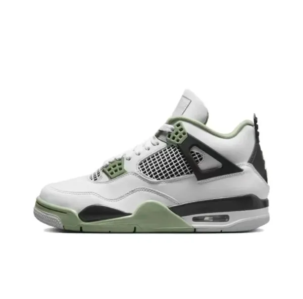 Air Jordan 4 Retro White Military Green Sneakers - 1