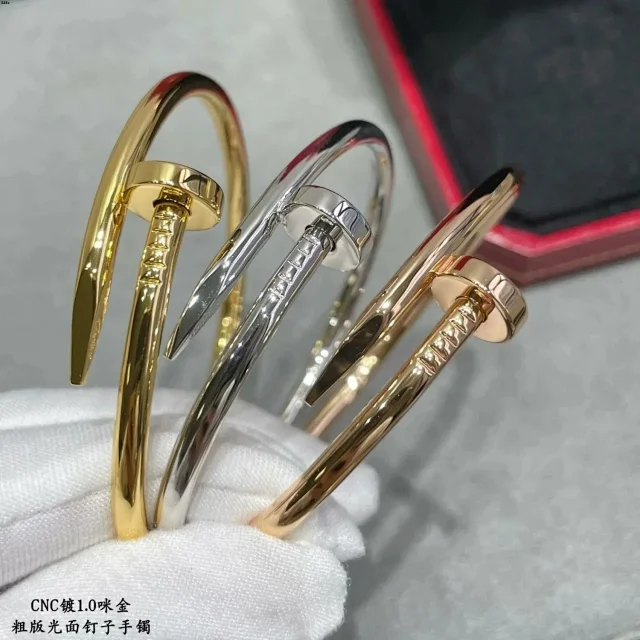 Unbranded Jewelry Nail Motif Bangle Bracelet with Rhinestone Accents product detail image 3