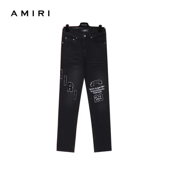 Amiri MIRI Embroidered Denim Jeans Navy - 2