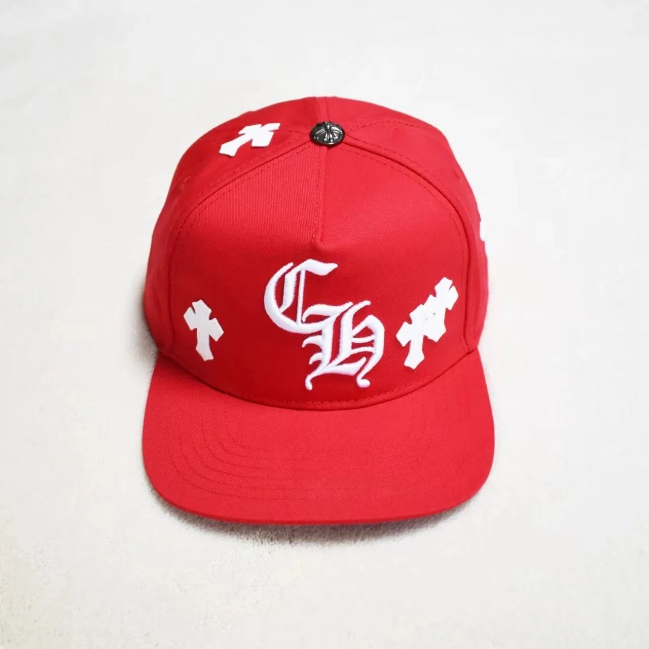 CH Cross Leather Label Red White
