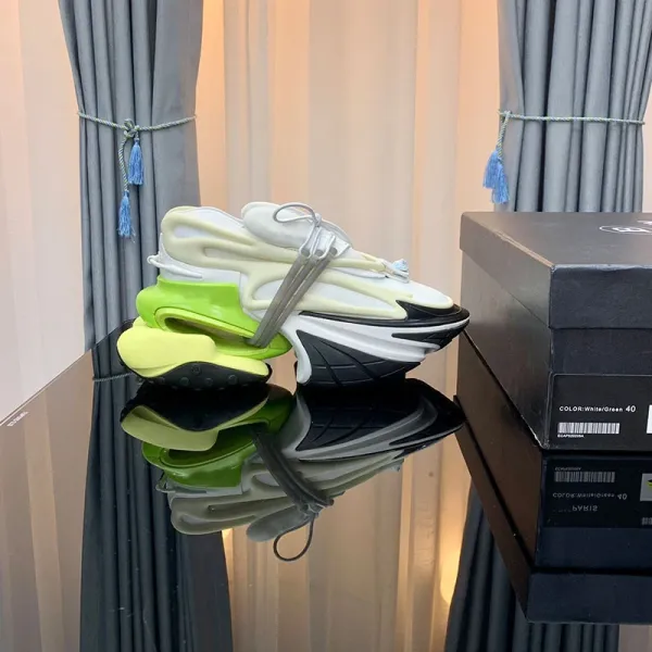 Balenciaga Triple S Neon Yellow Black White Sneakers Chunky Sneakers - 4