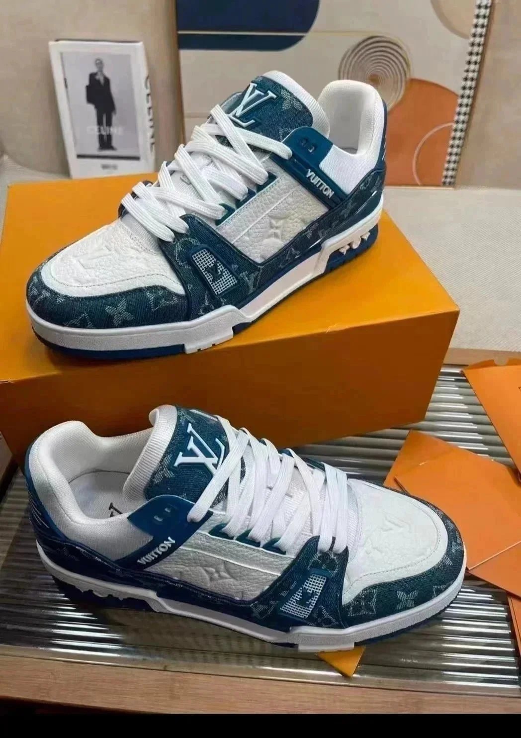 Louis Vuitton Trainer Low Denim Monogram Blue 1A9JG9
