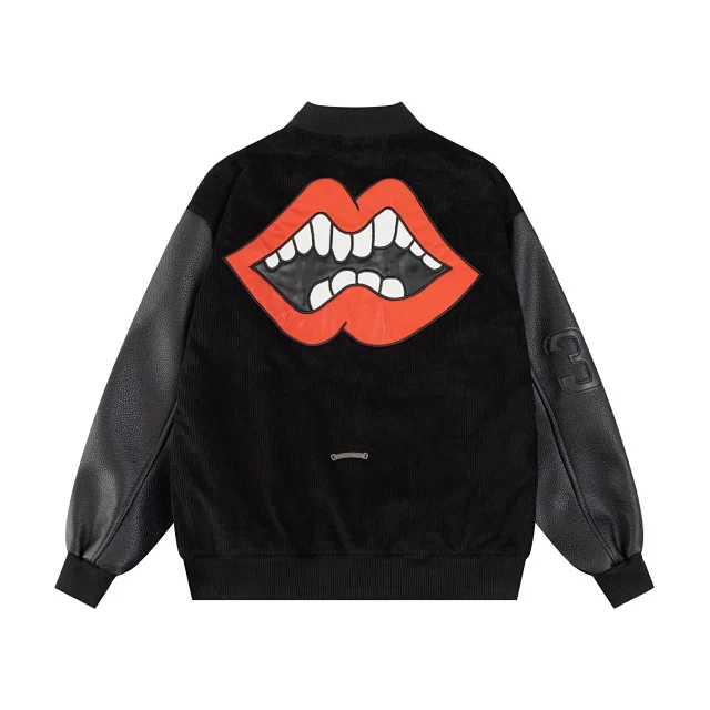 Chrome Hearts Jackets Varsity Jacket with Leather Sleeves and Embroidered Patches product detail image 3