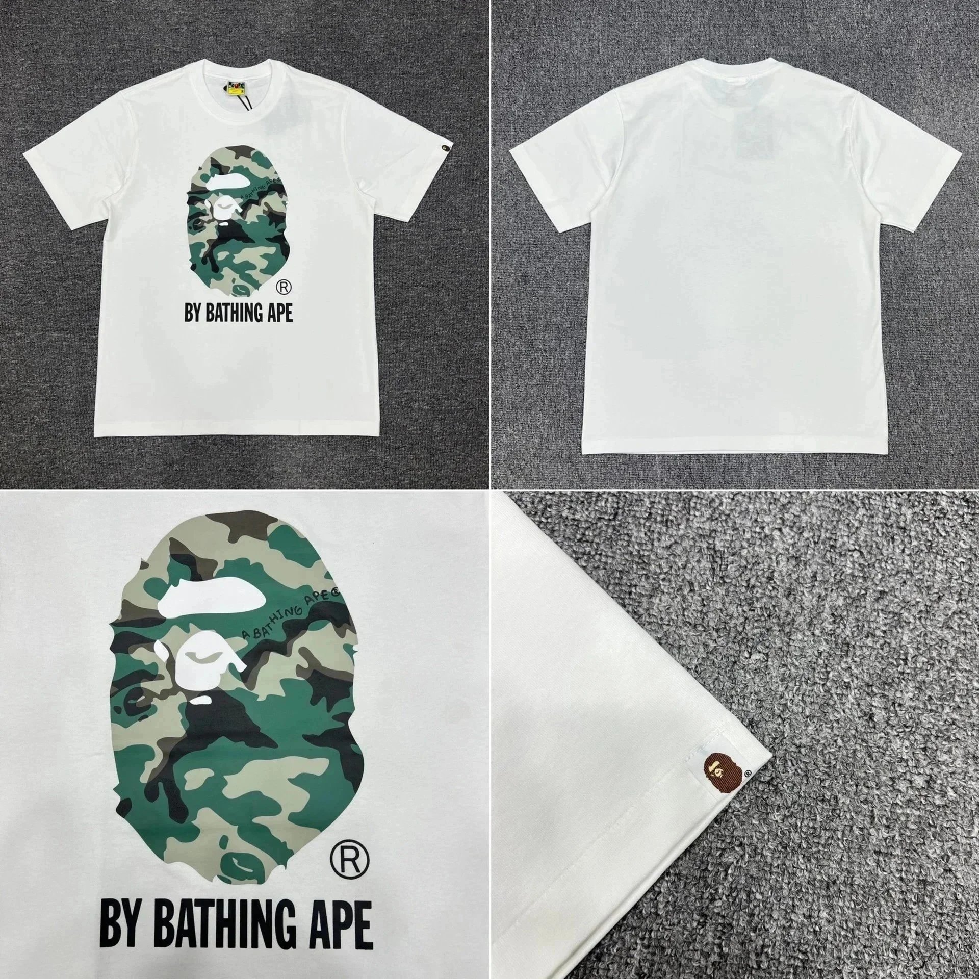 A Bathing Ape Camo Big Ape Head White T-Shirt - 4