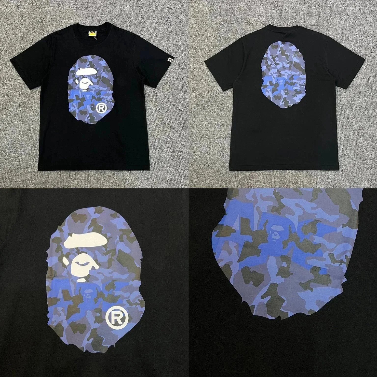 A Bathing Ape Camo Big Ape Head White T-Shirt - 5