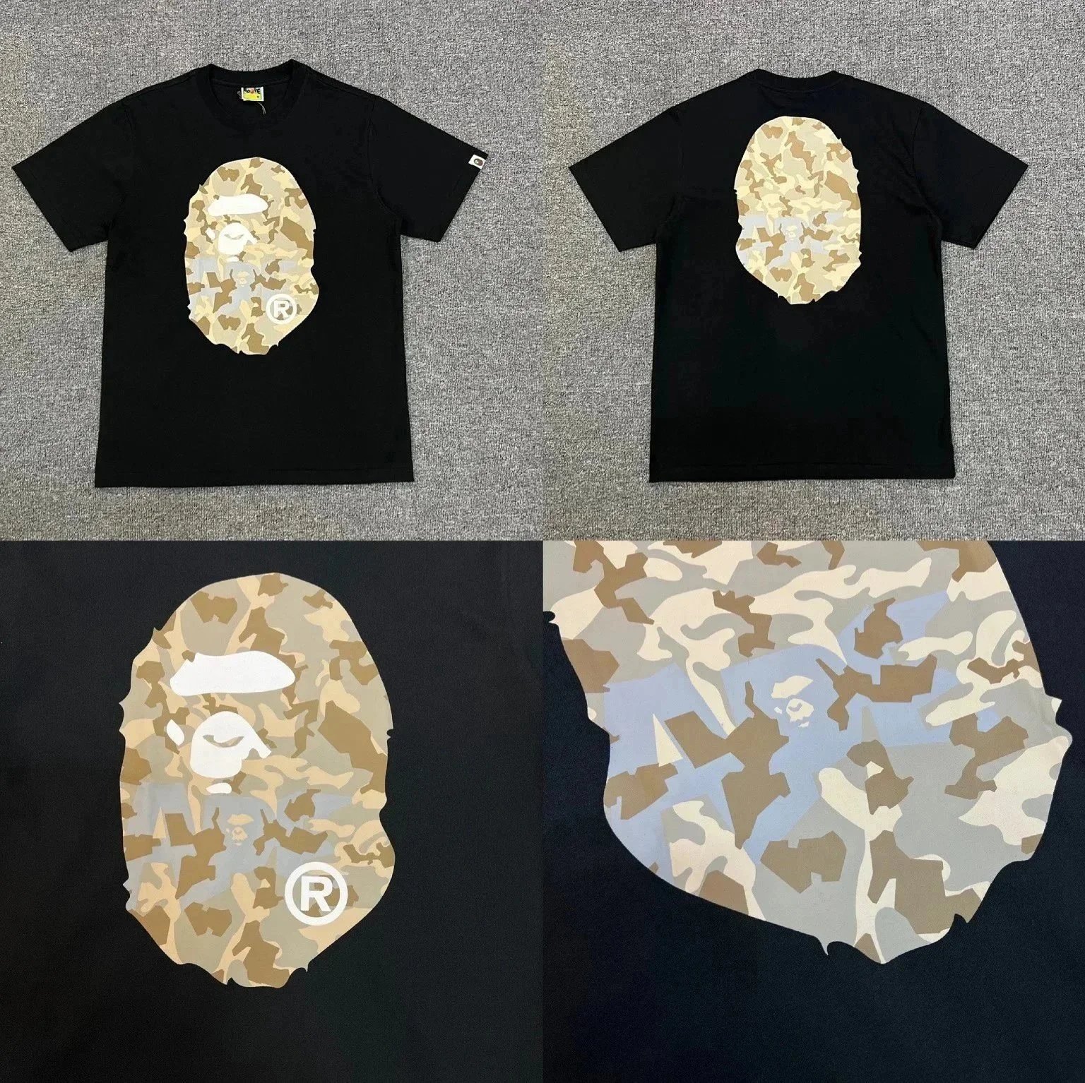A Bathing Ape Camo Big Ape Head White T-Shirt - 7