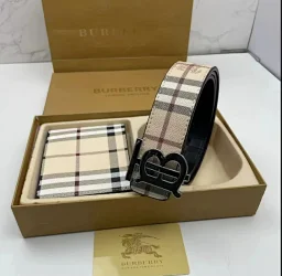 thumbnail for wallet belt set男士高端精品礼盒腰带商务套装扣皮带青年休闲真皮平滑扣正装裤带
