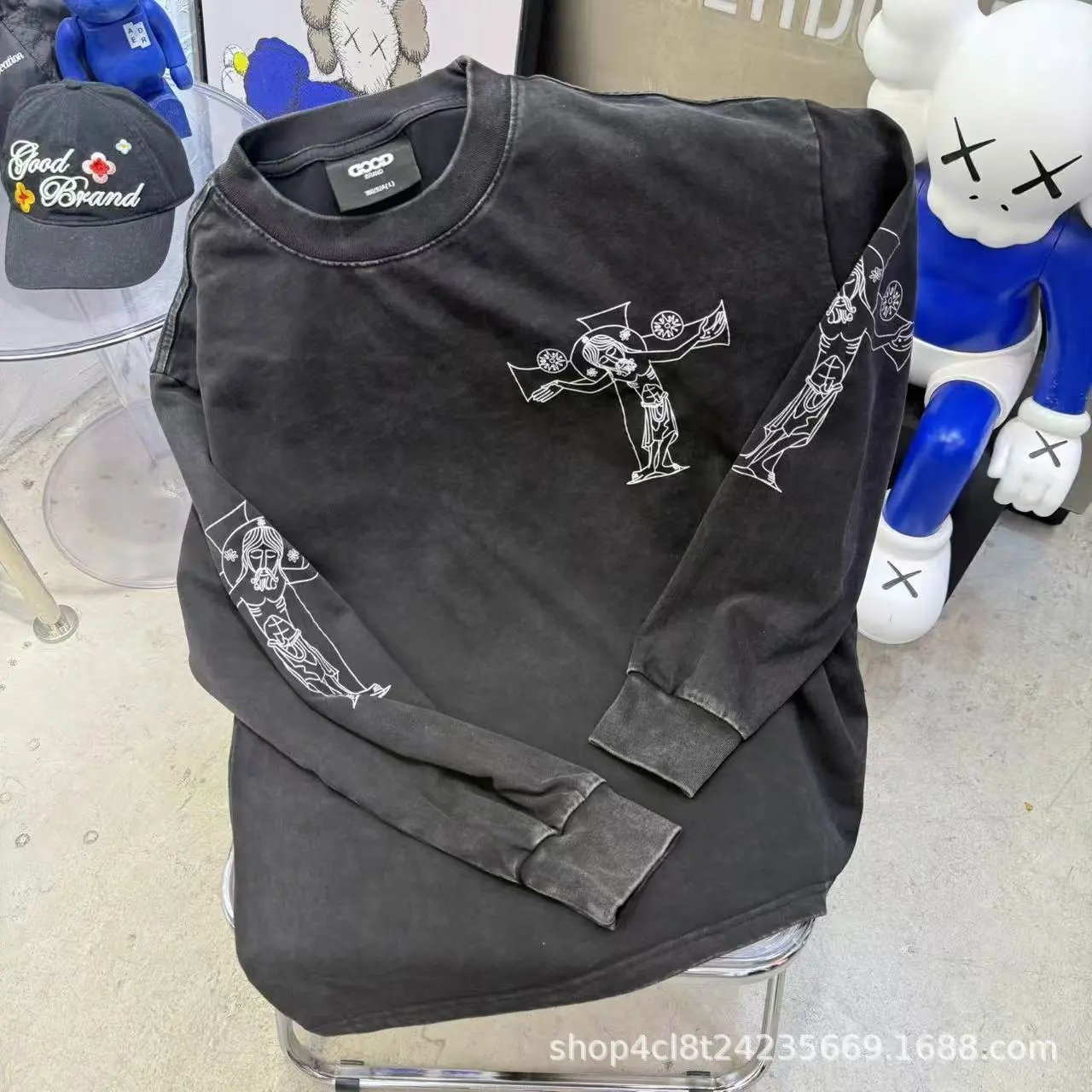 DPLS x Los Angeles Polo Sweater Navy and Beige - 12