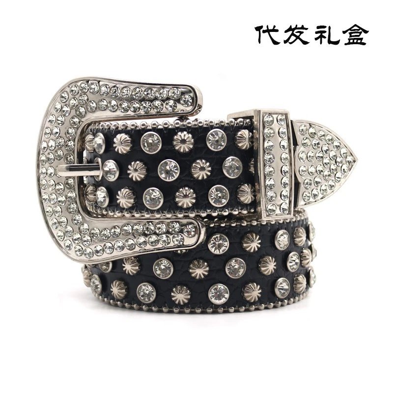 Guangzhou Rhinestone Waist Belt for Men, Full Crystal Studded Hip-Hop Punk Fashion Versatile Wide Belt Men's Wholesale