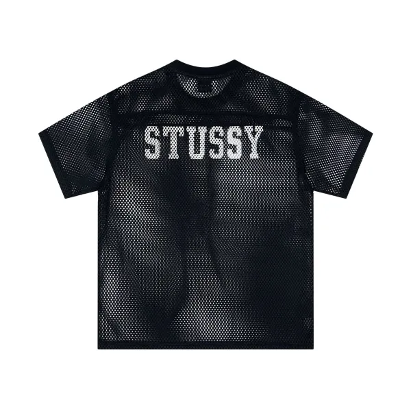 Stussy Mesh Logo T-Shirt Black - 1