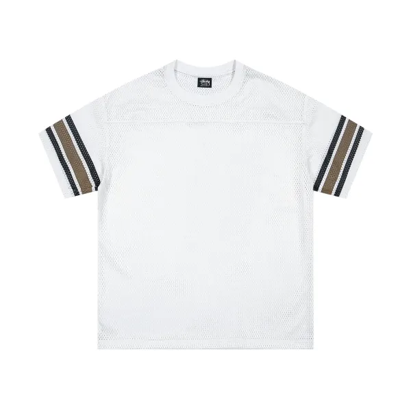 Stussy Mesh Football Tee White T-Shirts - 1