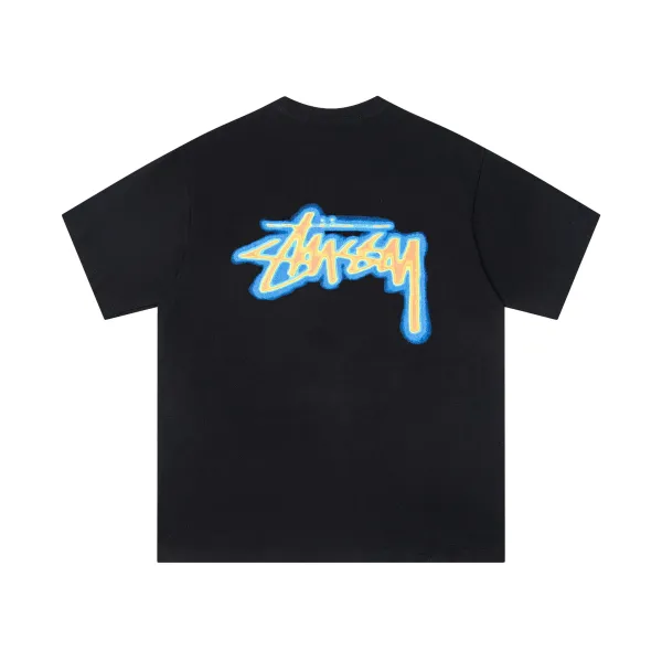 Stussy Dripping Logo Black T-Shirt - 1