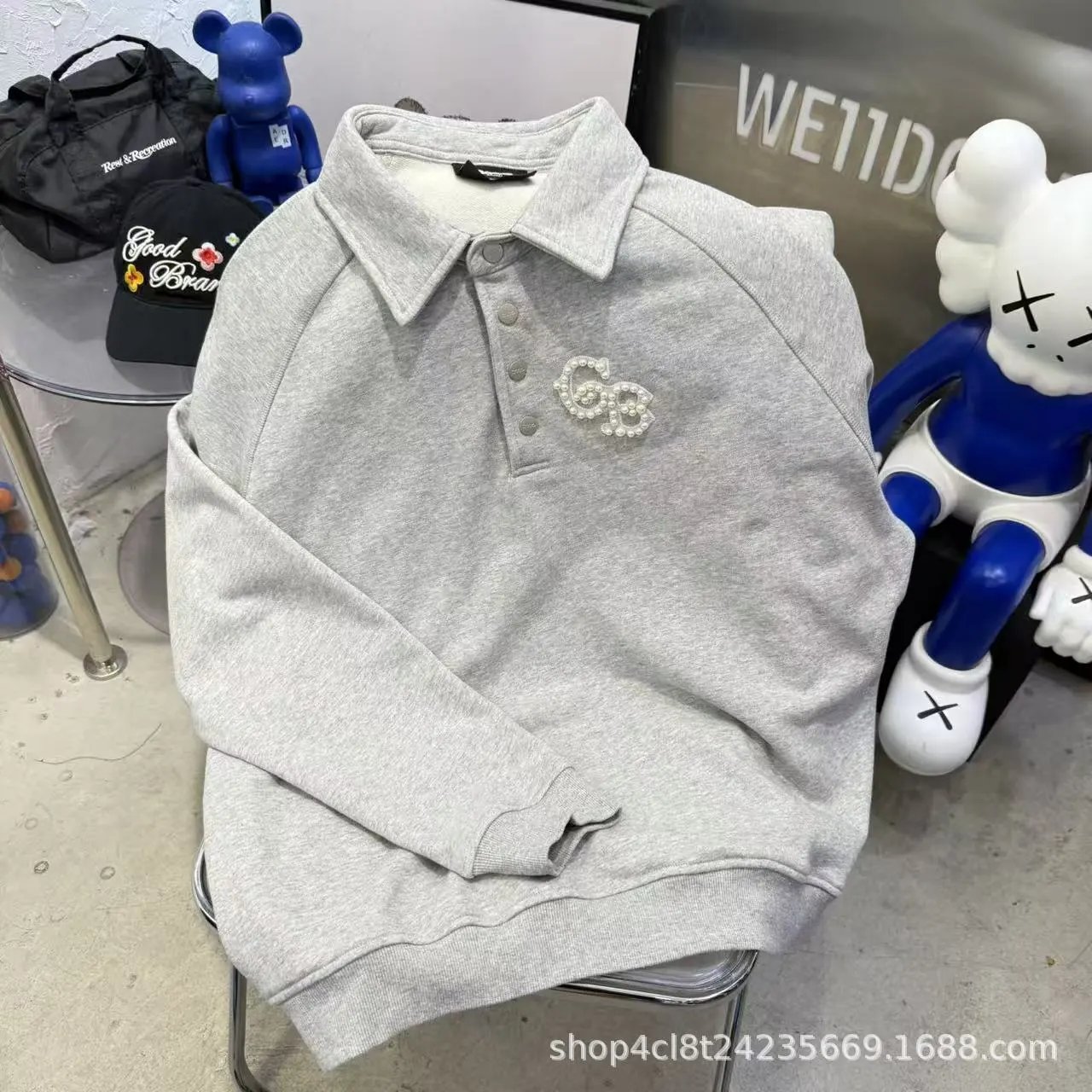 DPLS x Los Angeles Polo Sweater Navy and Beige - 7