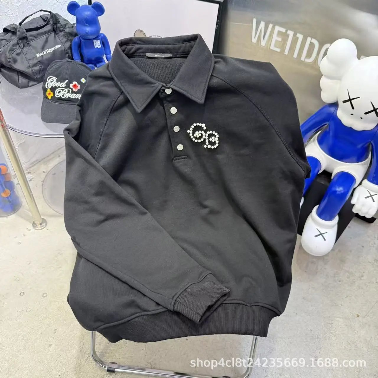 DPLS x Los Angeles Polo Sweater Navy and Beige - 6