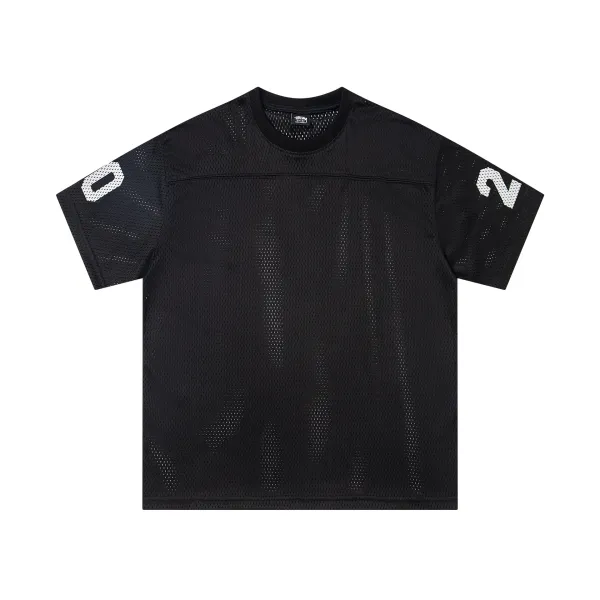 Stussy Mesh Football Jersey Black T-Shirt - 1