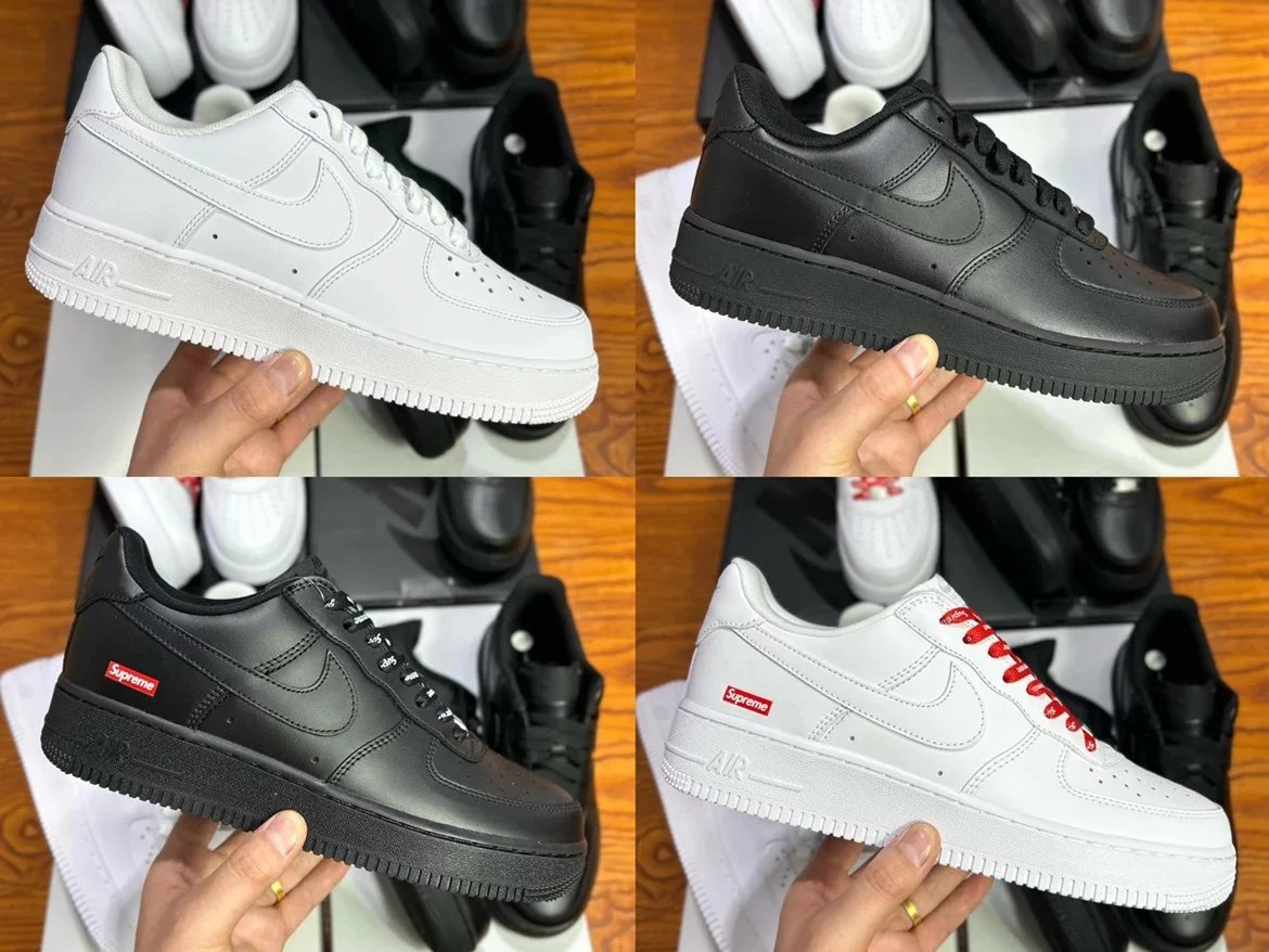 G-version SADESA original AF1 series four-color welfare: G-version AF1 pure white all black SUP white black low top multi version special promotion