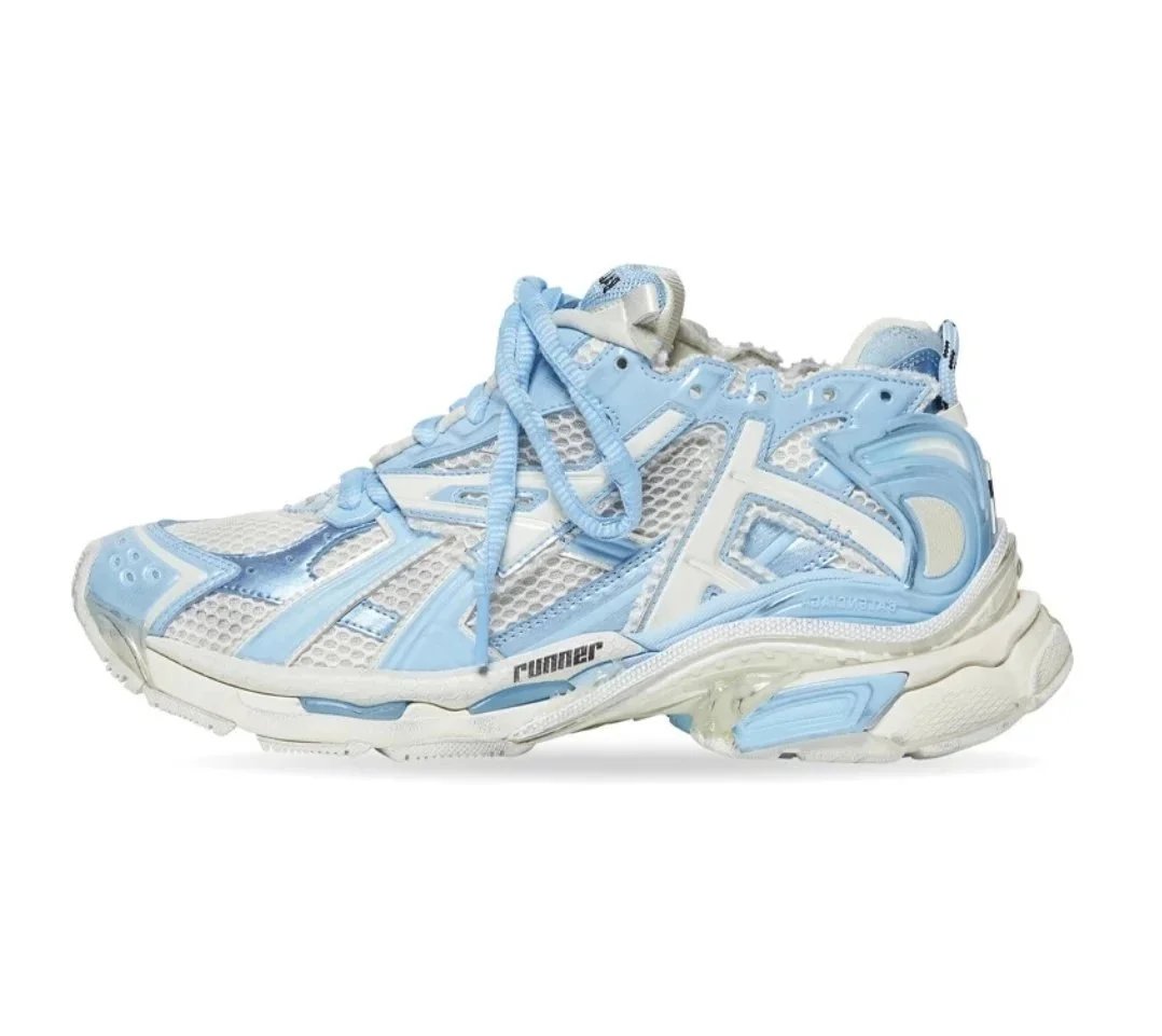 BLRN white low sky blue stripe