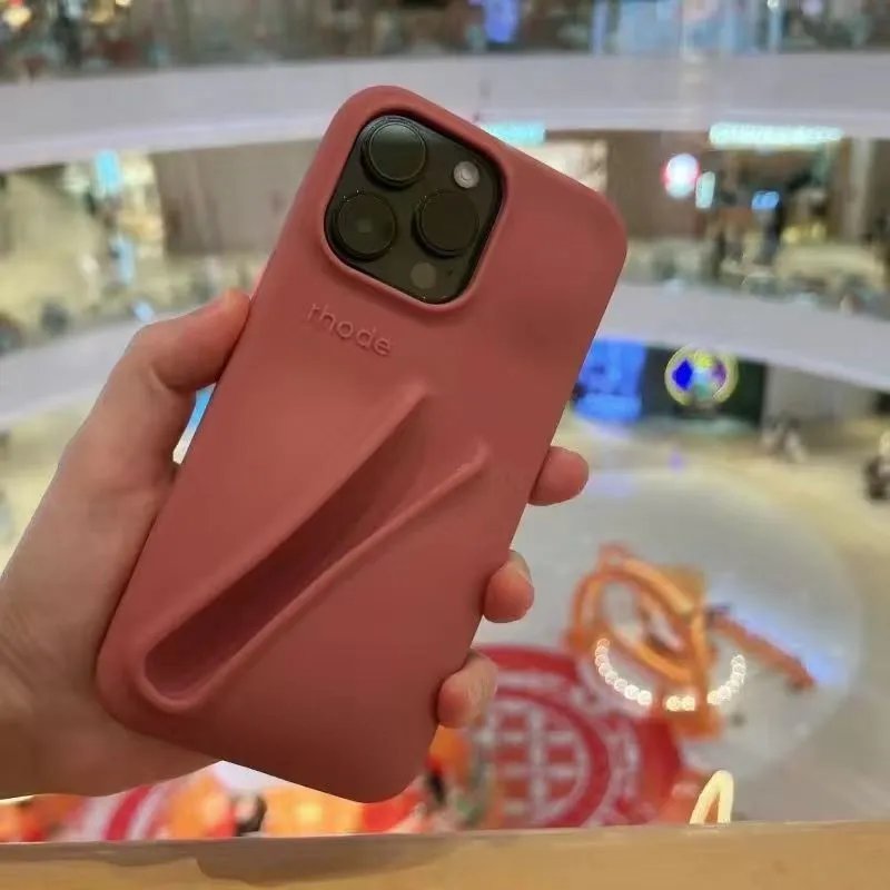 Rhode Phone Case Dusty Rose Silicone with Integrated Kickstand