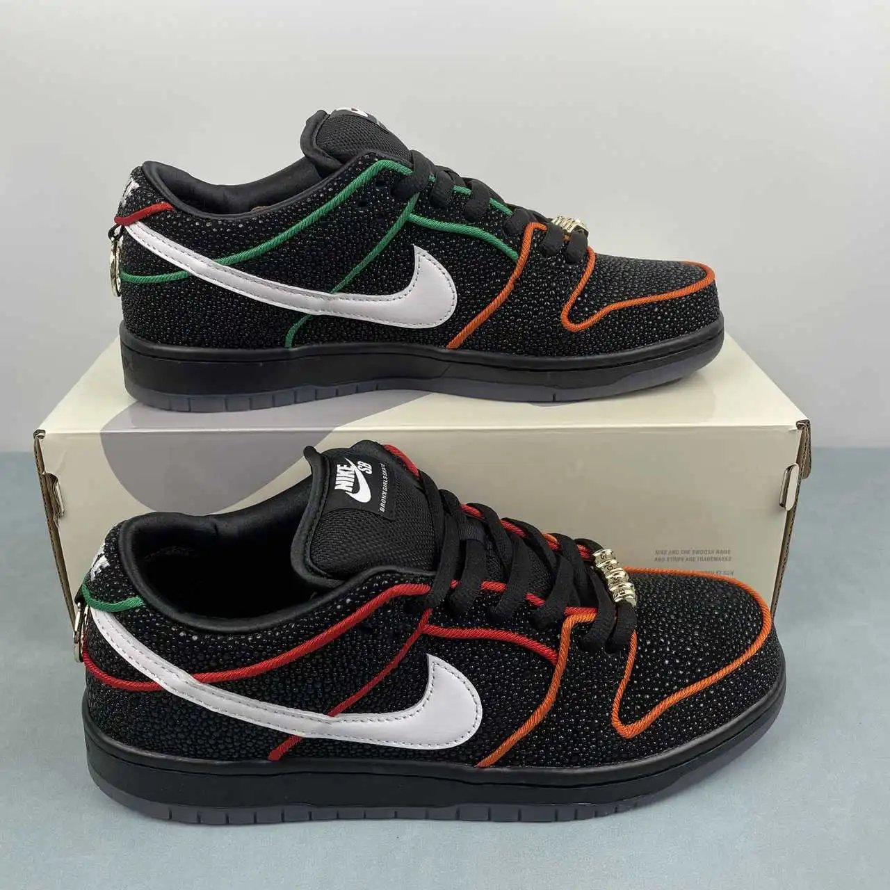 Nike Dunk Low Black Base Multi-Color Stitching – HV1664-001