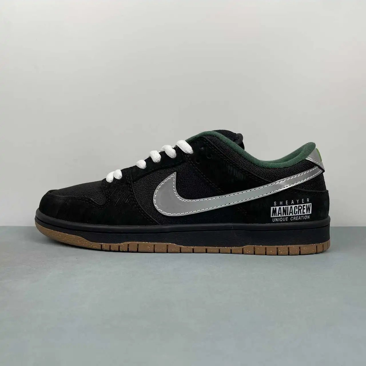 Nike Dunk Low Black Green Silver Color-Blocked – FQ7585-200 thumbnail 4
