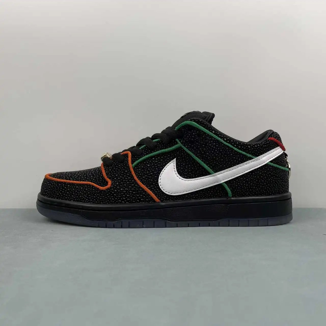Nike Dunk Low Black Base Multi-Color Stitching – HV1664-001 thumbnail 4