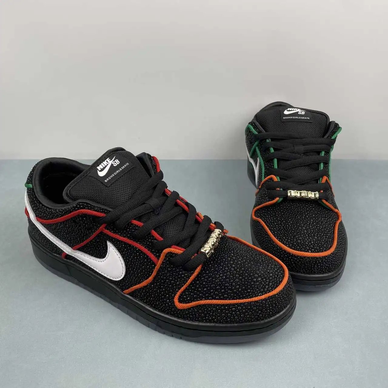 Nike Dunk Low Black Base Multi-Color Stitching – HV1664-001 thumbnail 2