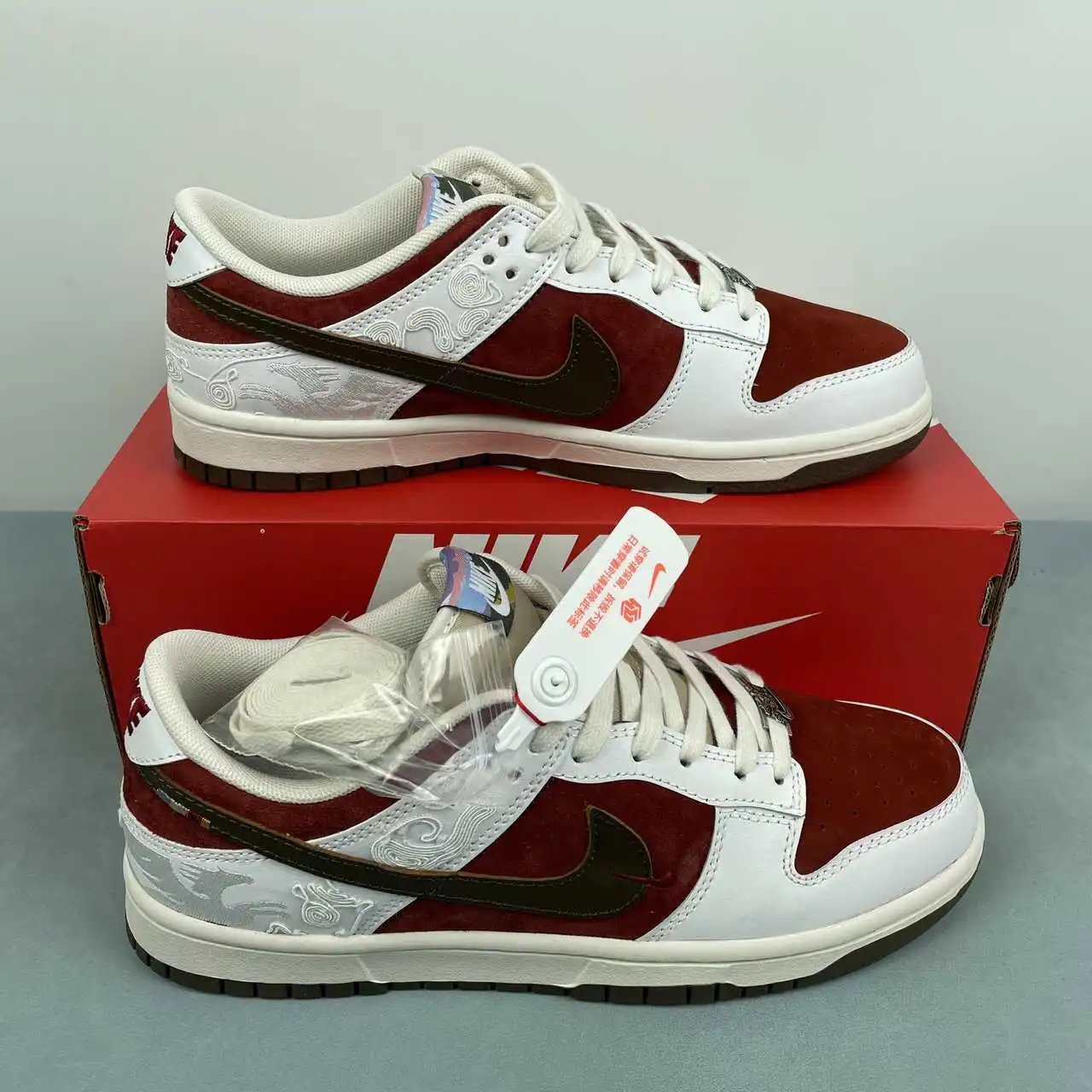 Nike Dunk Low Red White Brown Color-Blocked – IQ1118-220