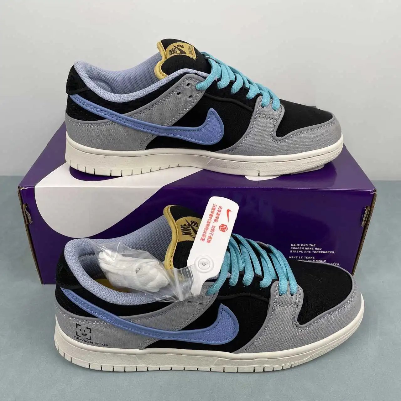 Nike Dunk Low Black Grey Blue Color-Blocked – FN5880-001