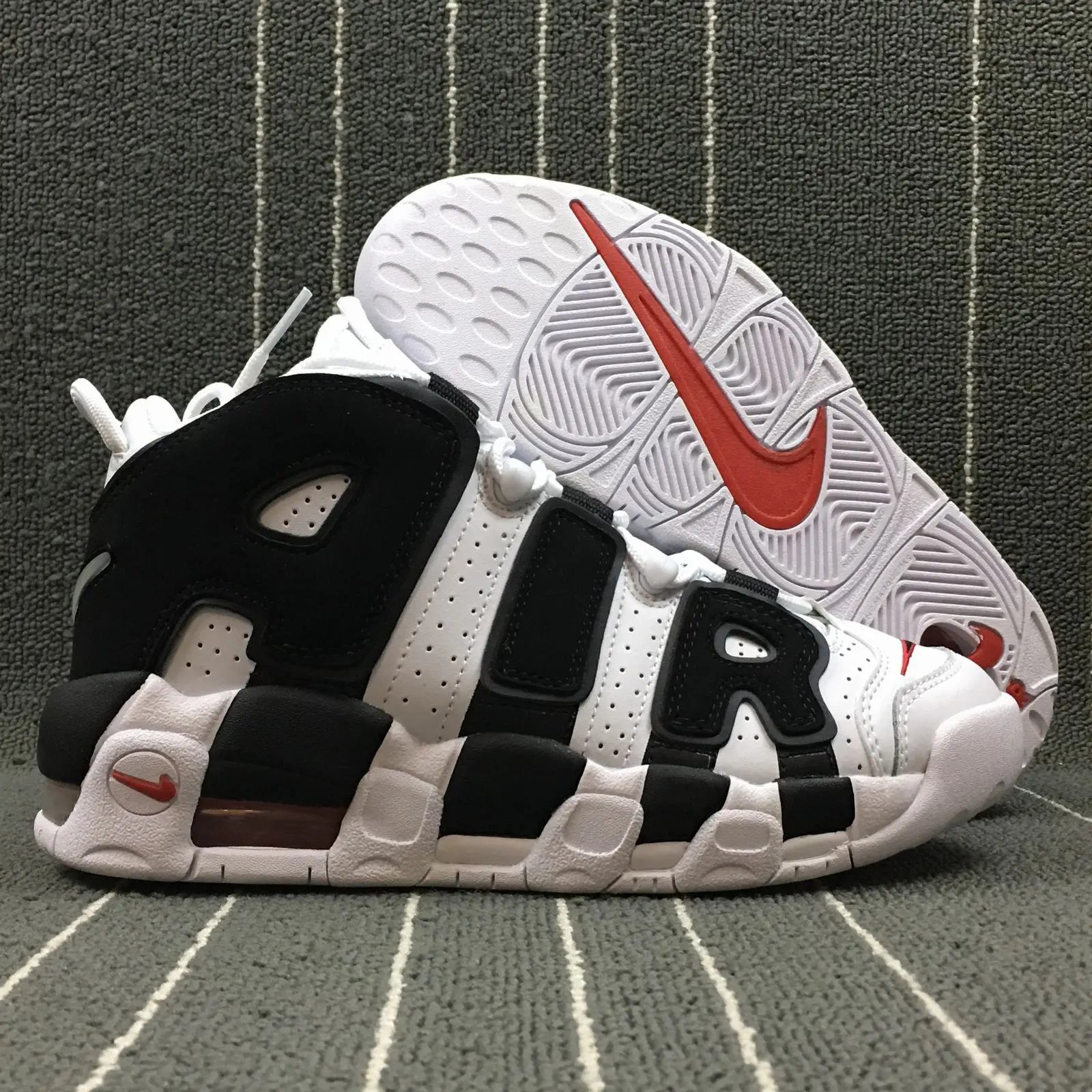 Nike Air More Uptempo Black White Red