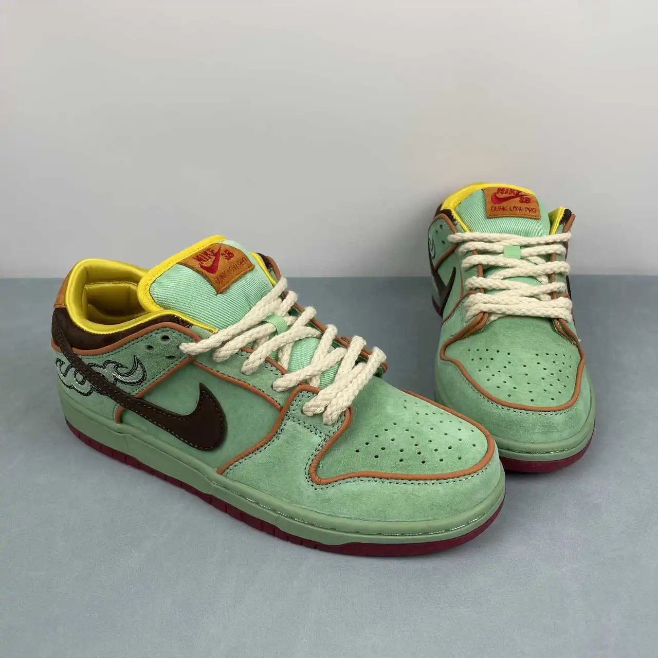 Nike Dunk Low Green Brown Yellow Flame Embroidery – HF3058-300 thumbnail 2