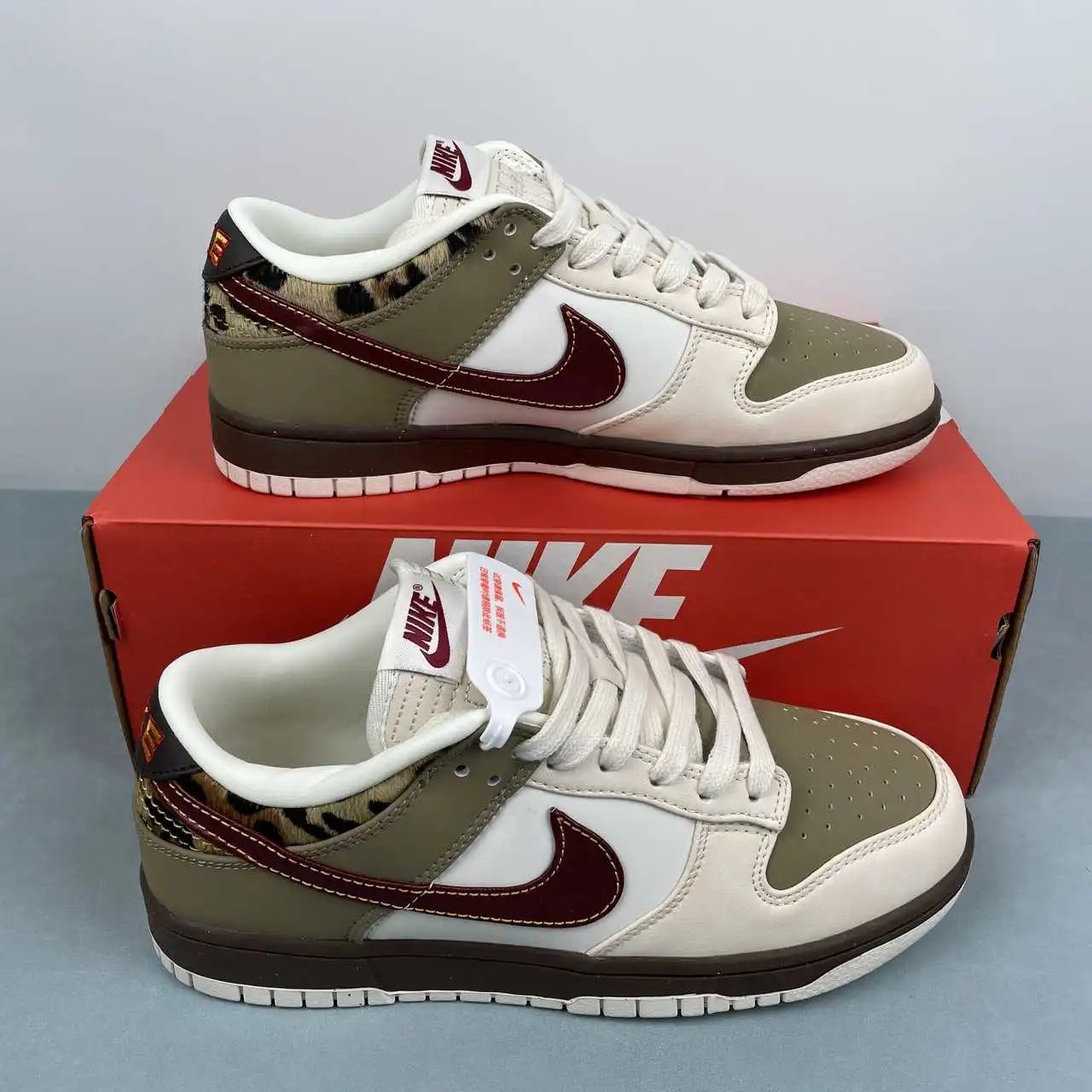 Nike Dunk Low Off-White Olive Green Burgundy Color-Blocked – IM6687-262