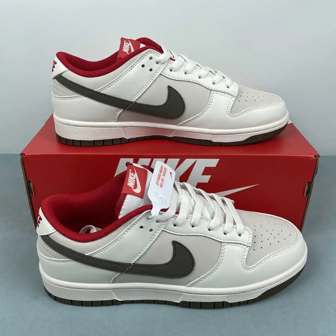 Nike Dunk Low Off-White Grey Red Color-Blocked – IQ9793-020
