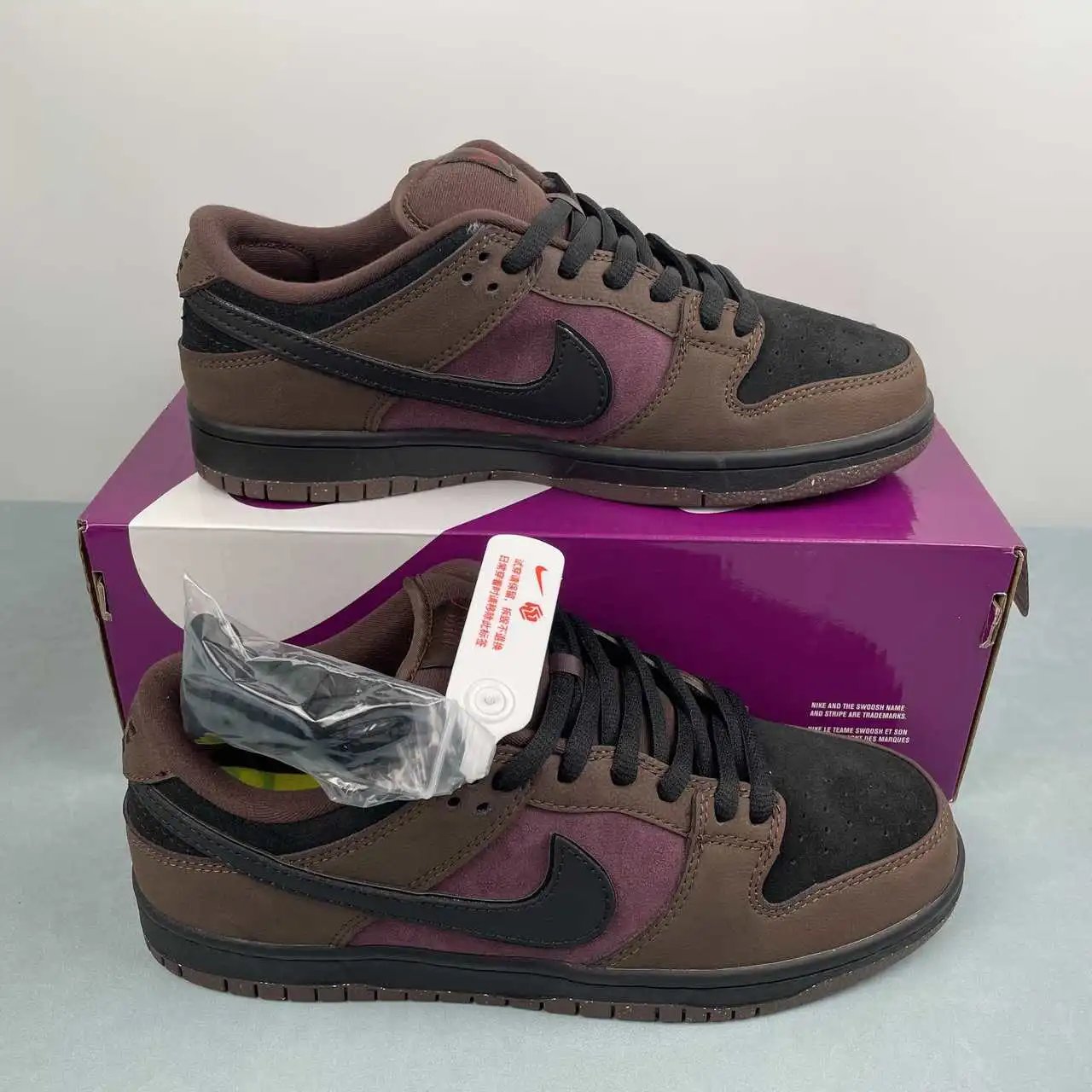Nike Dunk Low Brown Purple Black Color-Blocked