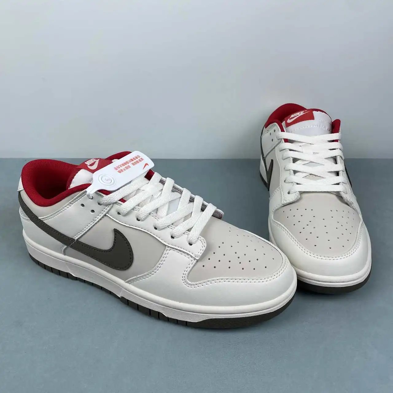 Nike Dunk Low Off-White Grey Red Color-Blocked – IQ9793-020 thumbnail 2