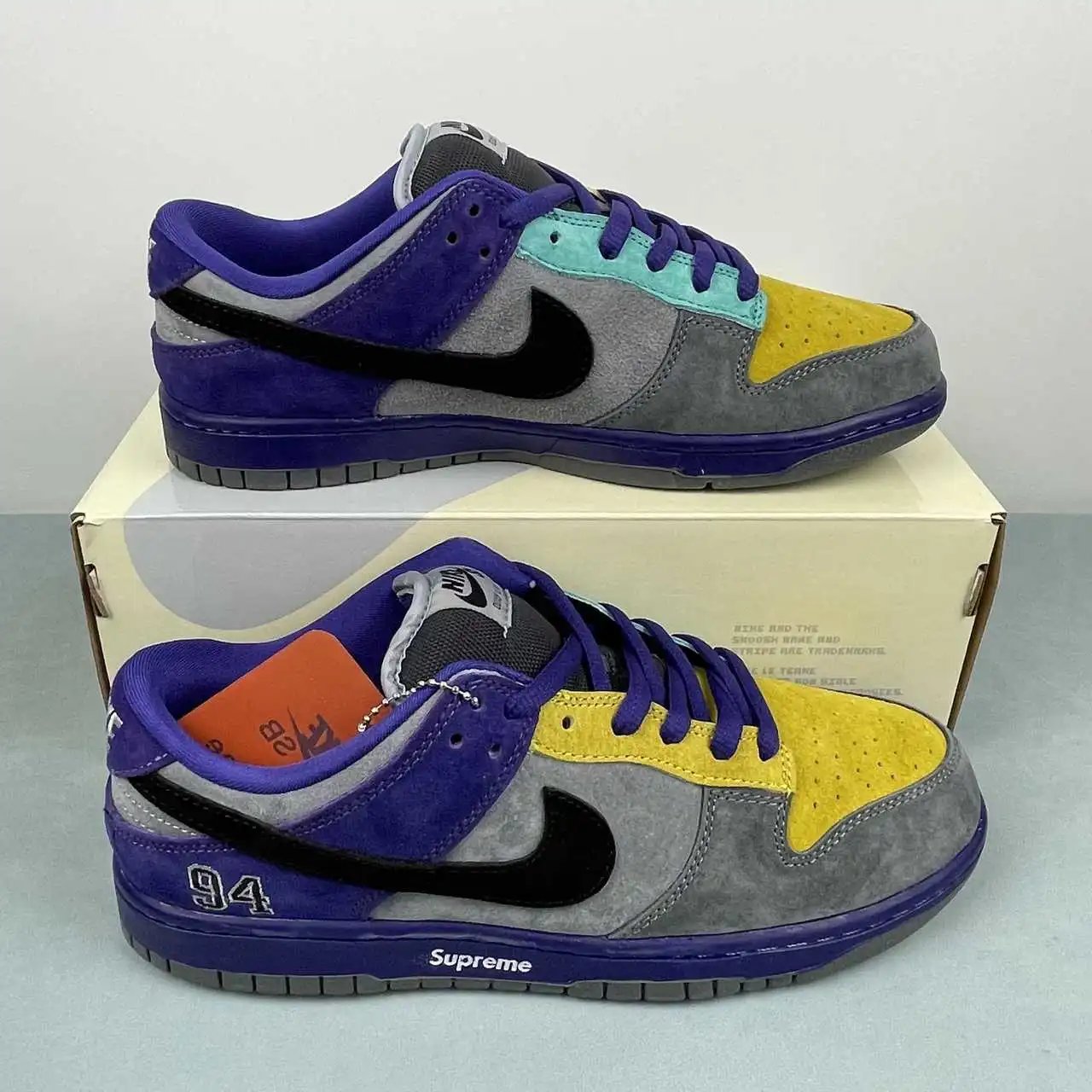 Nike Dunk Low Purple Yellow Grey Black Color-Blocked – HQ8487-600