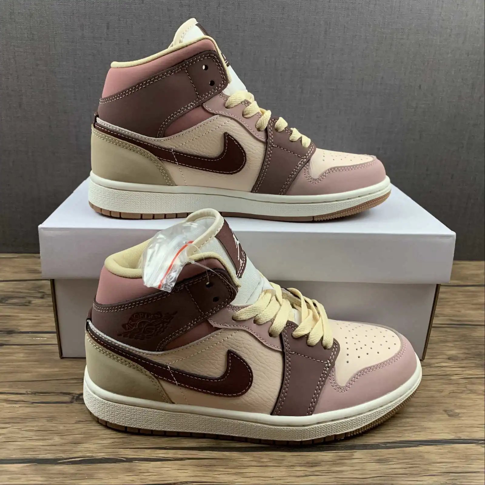 Air Jordan 1 Mid Pink Brown Mocha Milk Tea – DO7440-821