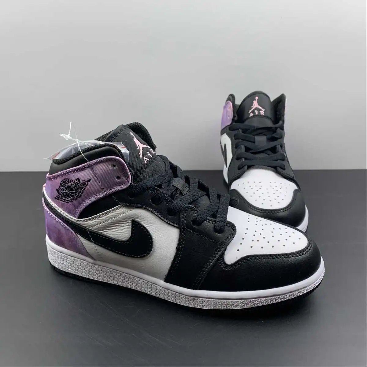AJ1 Mid Black Purple White Tie-Dye – DM6216-001 thumbnail 2