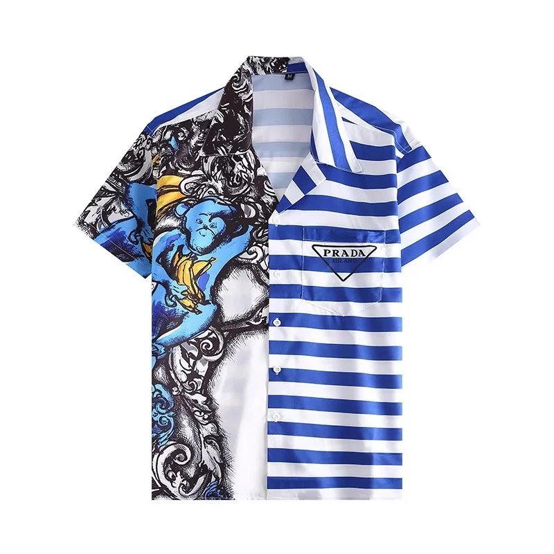 Dior Oblique Print Short-Sleeve Shirt and Shorts Set Gray - 22