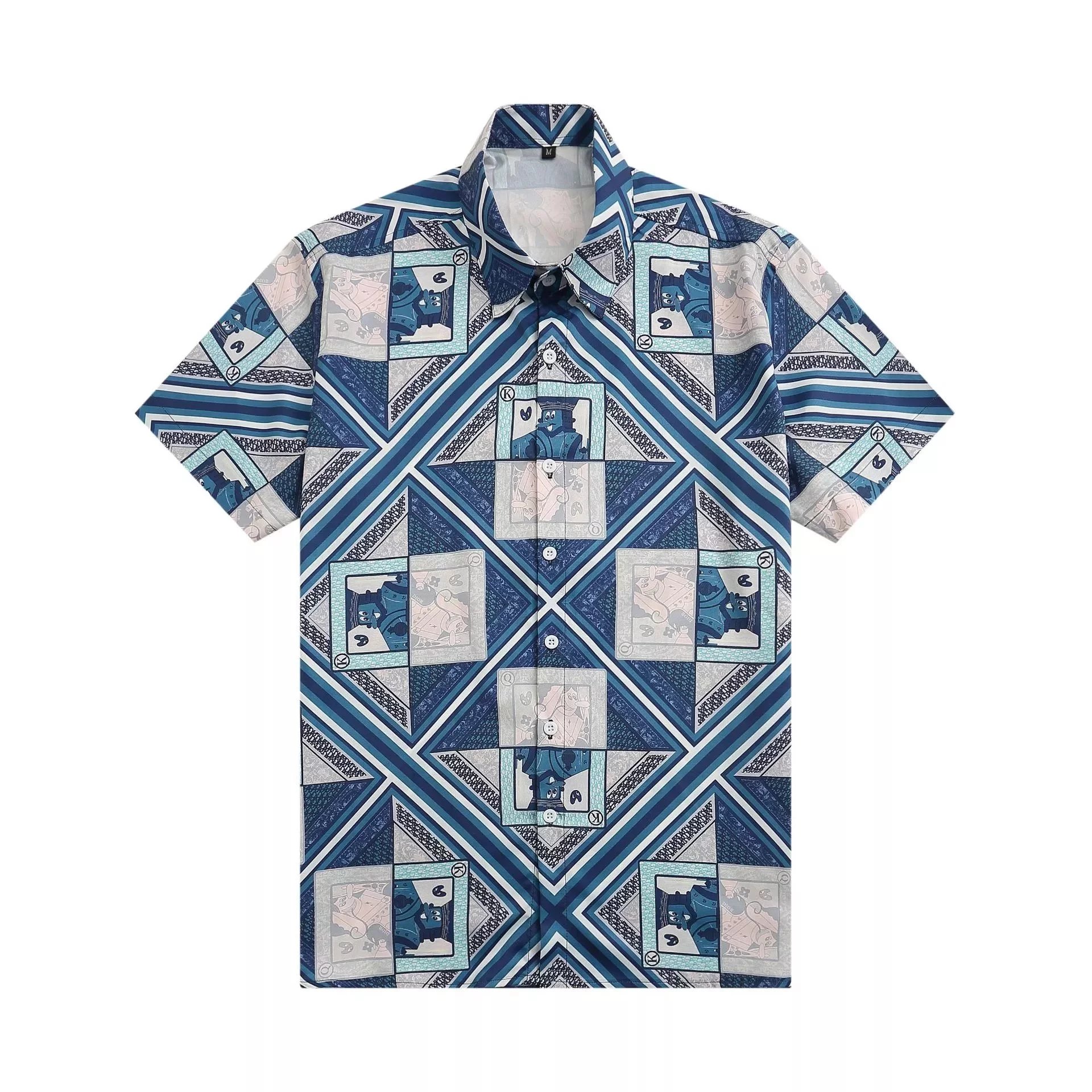 Dior Oblique Print Short-Sleeve Shirt and Shorts Set Gray - 14
