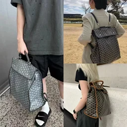 thumbnail for No after-sales Goyard medium backpack Inventory clearance not after-sales Full custom hardware Correct reflective leather Correct embossing logo Adjustable shoulder strap Other colors also have the same details These three colors are more versatile for commuting