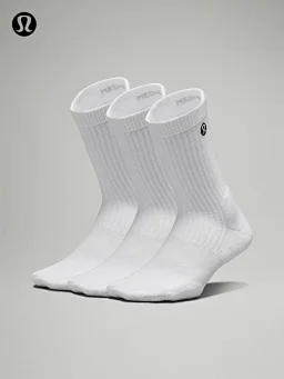 thumbnail for Black Cat Made Spot Supplement LU Daily Essential Medium Socks *3 Pairs 💰36+5 Moisture Wicking White Gray SF Express