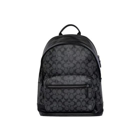 Flash Sale! New Batch Coach West 35 Backpack, Anshan T0 Batch, Genuine Leather, Correct Monogram Canvas Coating, Detailed Craftsmanship, Fresh Batch