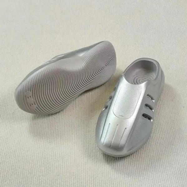 Design Slip-On Clog Silver Metallic Shoes Sandals - 1