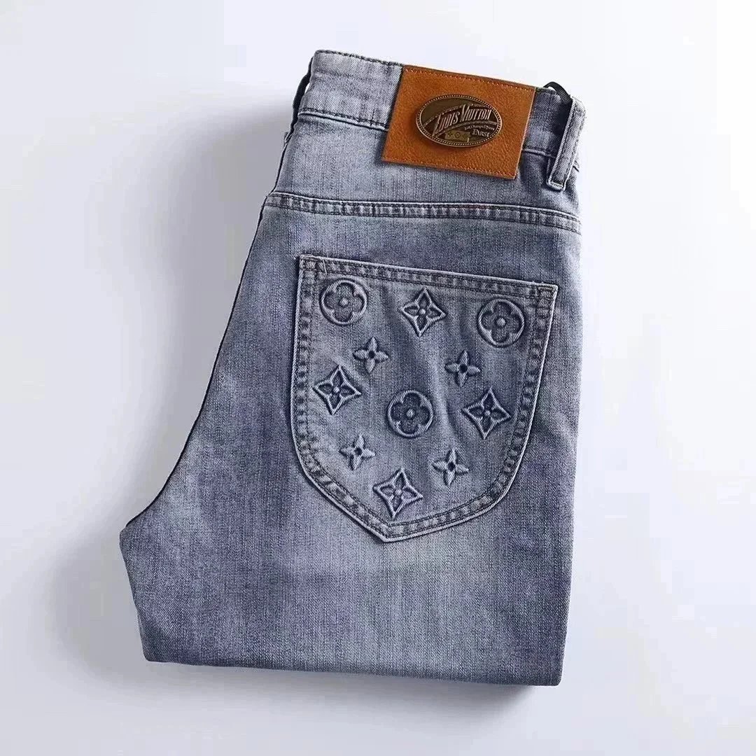 Dior Oblique Print Denim Jeans Light Wash - 9