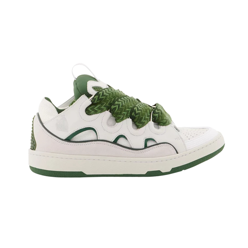 White Green Knit Lace Sneakers