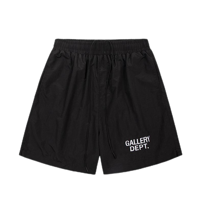 Gallery Dept. Logo Print Nylon Shorts Black