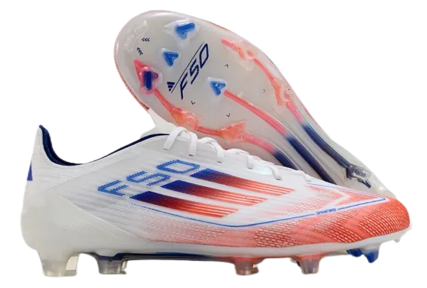 Adidas F50 Soccer Cleats White Red Blue Sneakers - 1