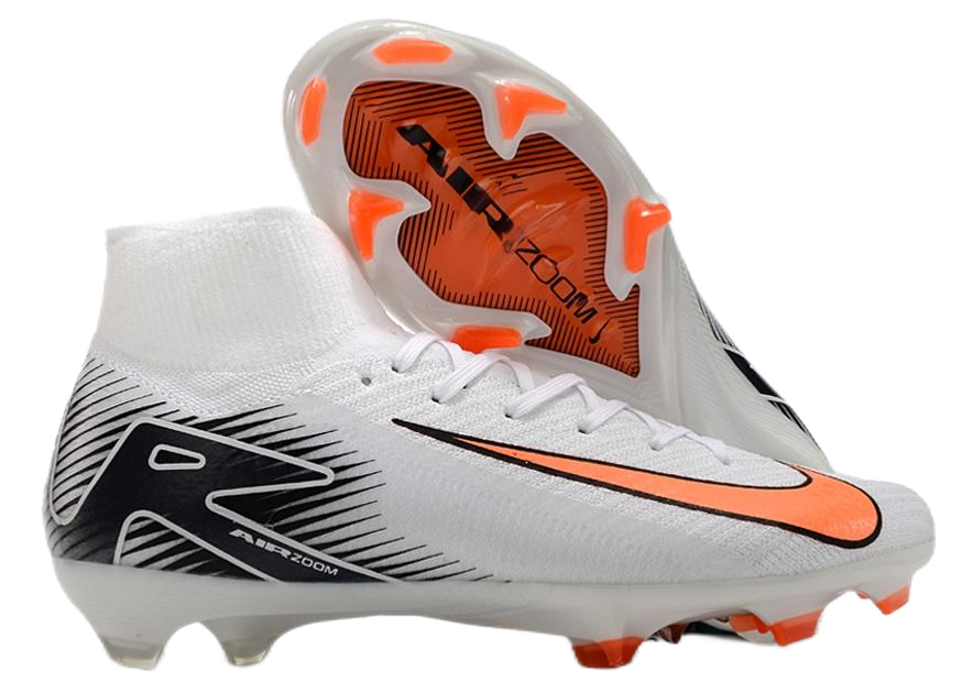 Nike Mercurial Superfly VII Elite FG White / Orange Soccer Cleats Running Shoes